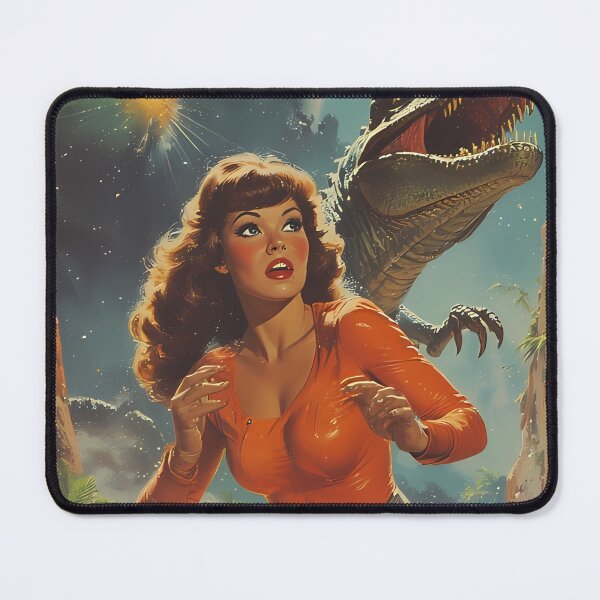 Item preview, The Cosmic Woman and the Retro Dinosaur from the Distant Planet designed and sold by she-devil-shirt.