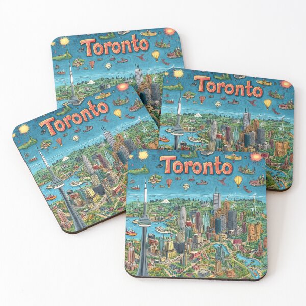 Item preview, Colorful Map of Toronto with Notable Landmarks designed and sold by Artessie.