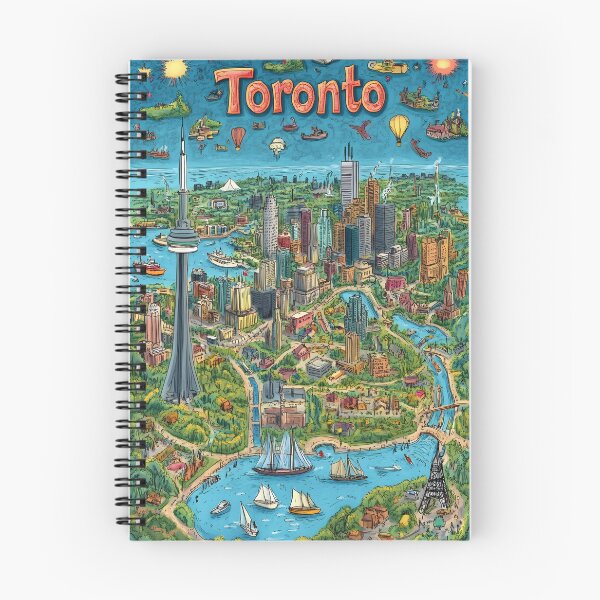 Item preview, Colorful Map of Toronto with Notable Landmarks designed and sold by Artessie.