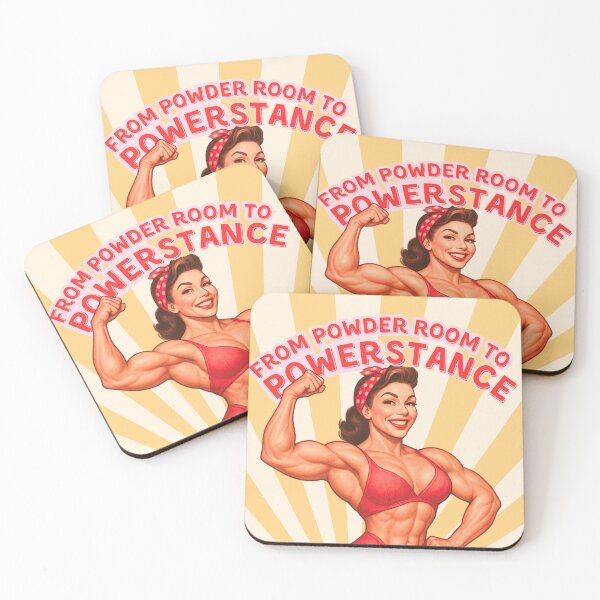 Item preview, From Powder Room to Power Stance – Vintage Glam Bodybuilder designed and sold by No-Heart.