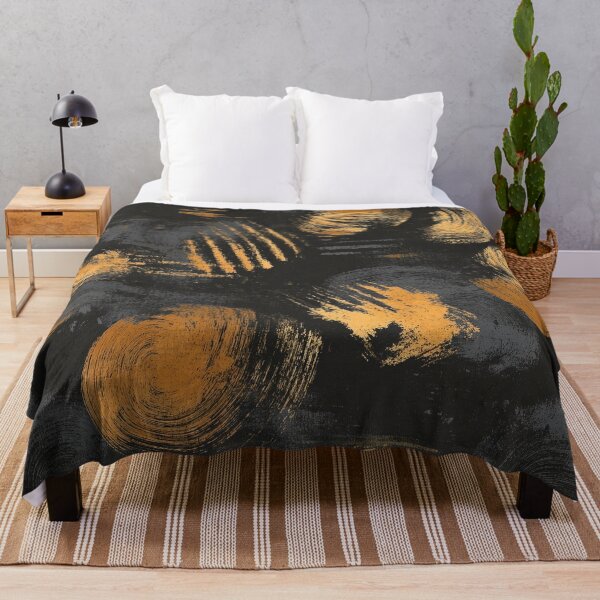 Item preview, Gold Brushstrokes Abstract Pattern designed and sold by HausKatz.