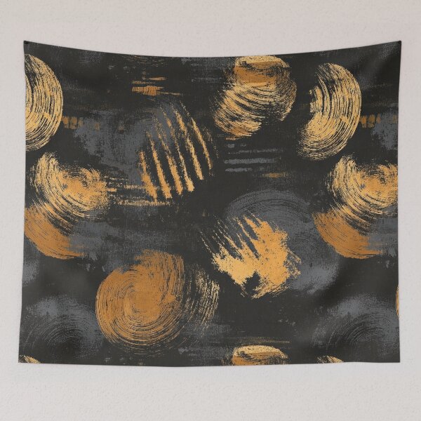 Item preview, Gold Brushstrokes Abstract Pattern designed and sold by HausKatz.