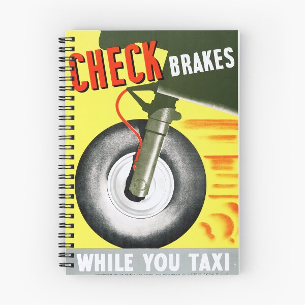Item preview, Vintage Mid-Century Aviation Safety Poster | Check Brakes While Taxi | Bold Colors & Modernist Design | Home Decor designed and sold by artofuniverse.