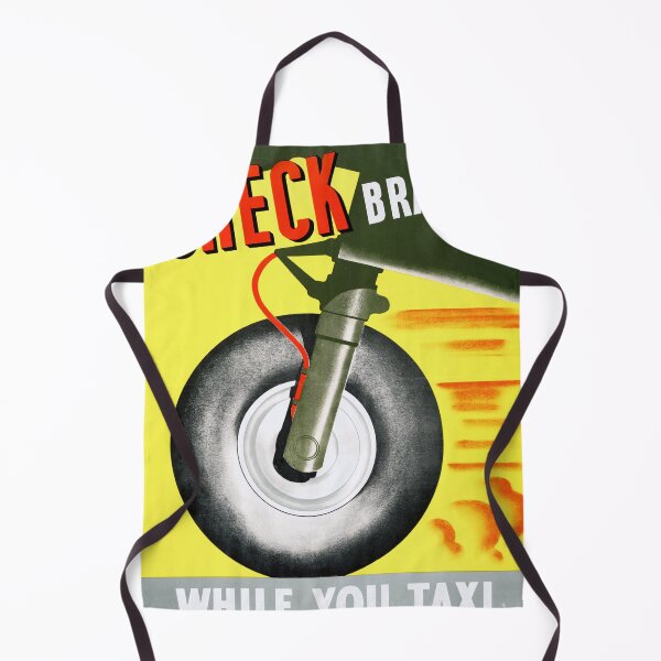 Item preview, Vintage Mid-Century Aviation Safety Poster | Check Brakes While Taxi | Bold Colors & Modernist Design | Home Decor designed and sold by artofuniverse.