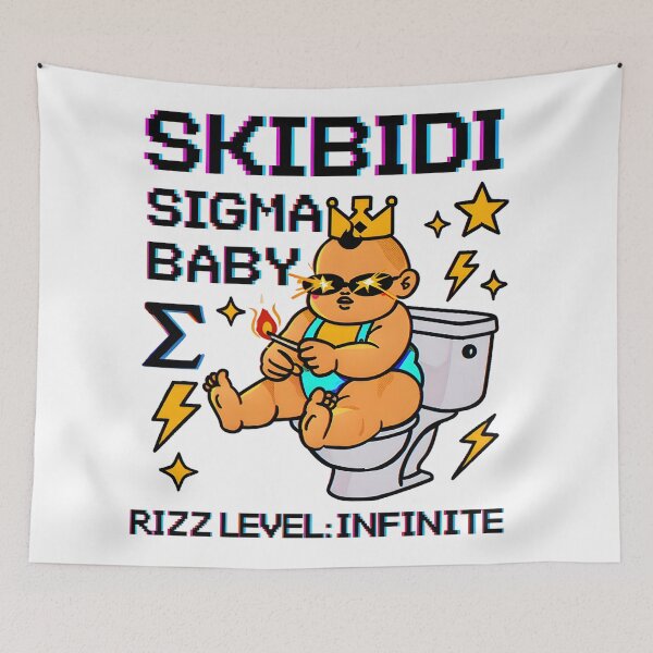 Item preview, Skibidi Sigma Baby Infinite Rizz Meme Art | Bold Crowned Viral Digital Download designed and sold by AnnDesignStudio.
