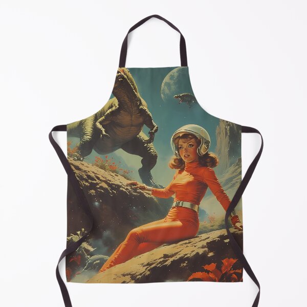 Artikelvorschau, Astronauten Frau begegnet den Retro Weltraum Dinosaurier entworfen und verkauft von she-devil-shirt.