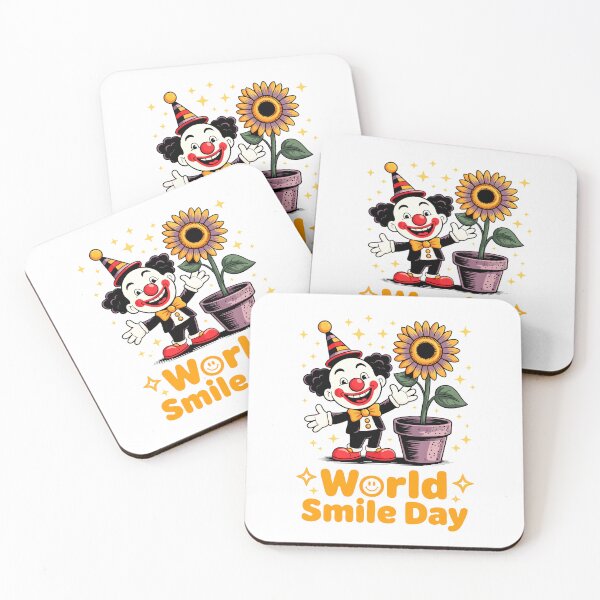 Item preview, World Smile Day Clown and Sunflower Illustration designed and sold by 89BLACK.