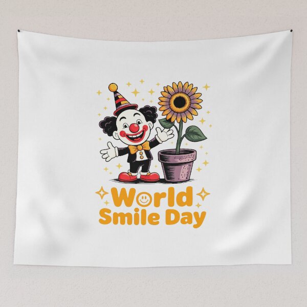 Item preview, World Smile Day Clown and Sunflower Illustration designed and sold by 89BLACK.