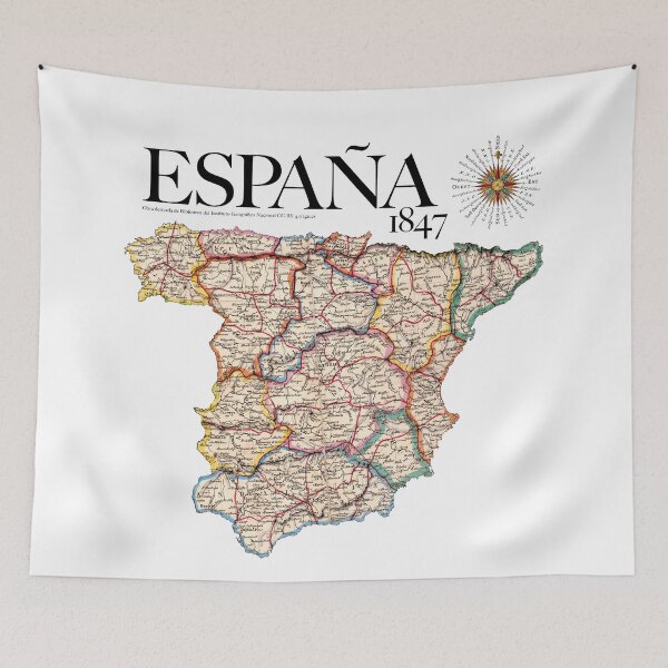 Item preview, Old Map of Spain 1847 designed and sold by Printspiration, Explore Unique Art & Designs.