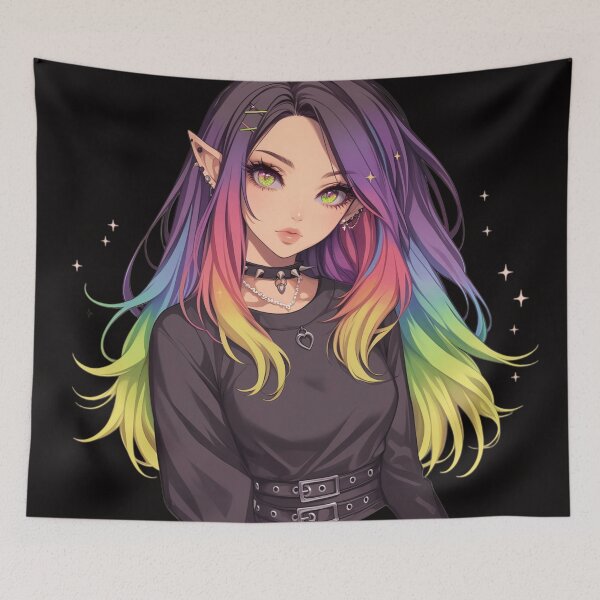 Item preview, Rainbow Hair Goth designed and sold by CursedbyLilith.