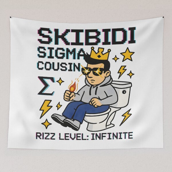 Artikelvorschau, Skibidi Sigma Cousin Infinite Rizz Meme Art | Viral Crowned Pixel Digital Download entworfen und verkauft von AnnDesignStudio.