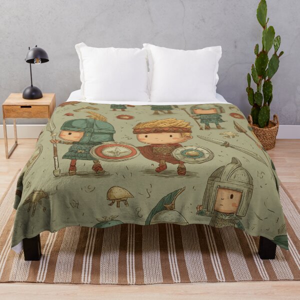 Item preview, Adorable Ancient Warriors – Cartoon Roman Gladiator Repeat Pattern designed and sold by Whimsy-Grove.