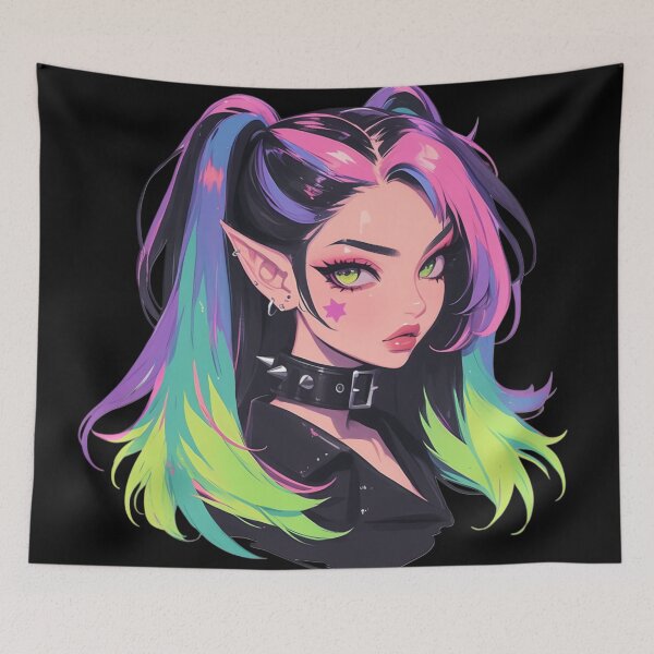 Item preview, rainbow goth girl designed and sold by CursedbyLilith.