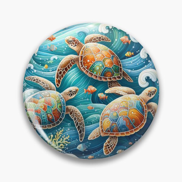 Item preview, Colorful Sea Turtles designed and sold by DreamMandalas.