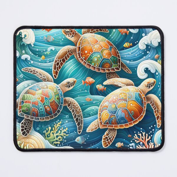 Item preview, Colorful Sea Turtles designed and sold by DreamMandalas.