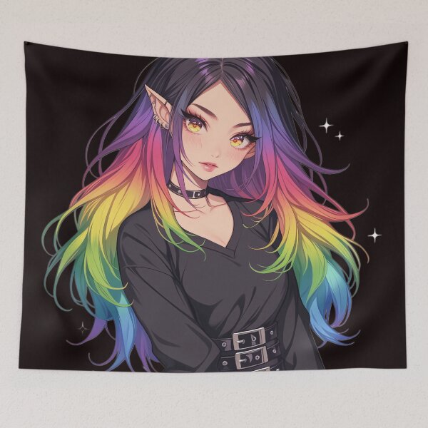Item preview, rainbow goth designed and sold by CursedbyLilith.