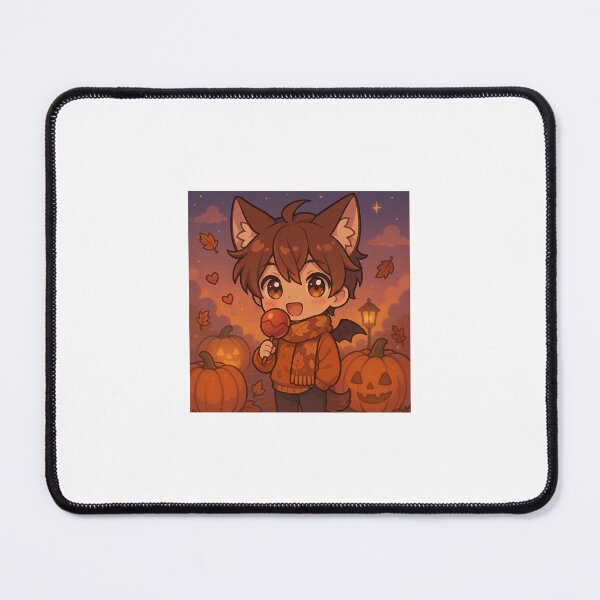 Item preview, Kawaii Fox Boy – Autumn Pumpkin Patch Chibi Anime designed and sold by PulsivoxRecords.