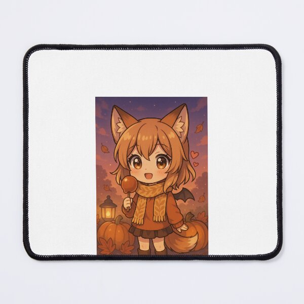 Item preview, Kawaii Fox Girl – Autumn Pumpkin Patch Chibi Anime designed and sold by PulsivoxRecords.
