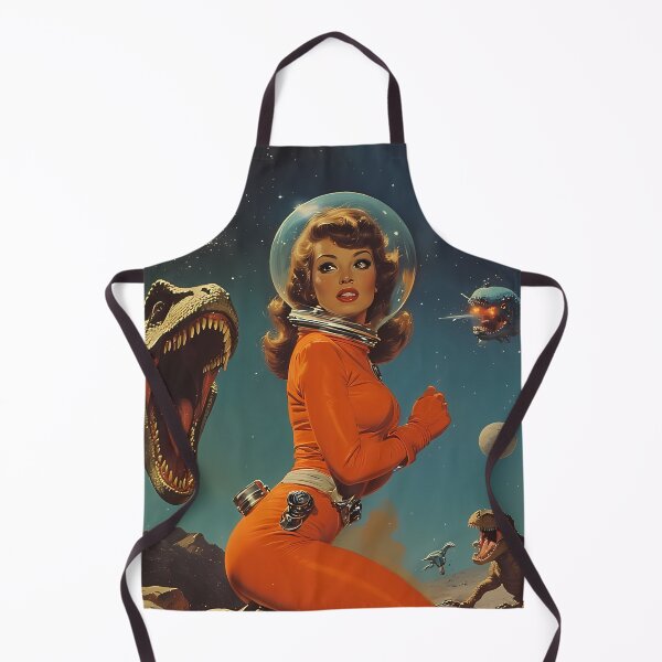 Item preview, Dinosaur attack on the planet of retro astronauts designed and sold by she-devil-shirt.