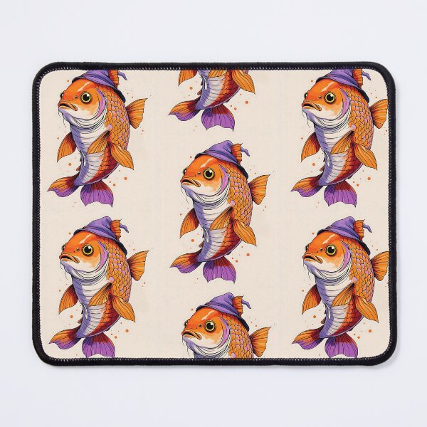 Item preview, Spooky Goldfish with Witch Hat , color background  designed and sold by DariaCraft.