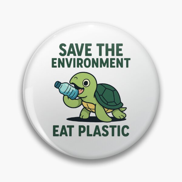 Item preview, Save the Environment Eat Plastic – Funny Turtle Dark Humor Design designed and sold by SlomianyPisarz.