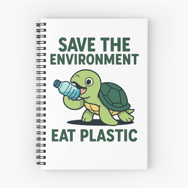 Item preview, Save the Environment Eat Plastic – Funny Turtle Dark Humor Design designed and sold by SlomianyPisarz.