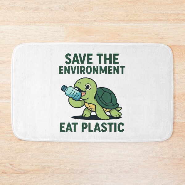 Item preview, Save the Environment Eat Plastic – Funny Turtle Dark Humor Design designed and sold by SlomianyPisarz.