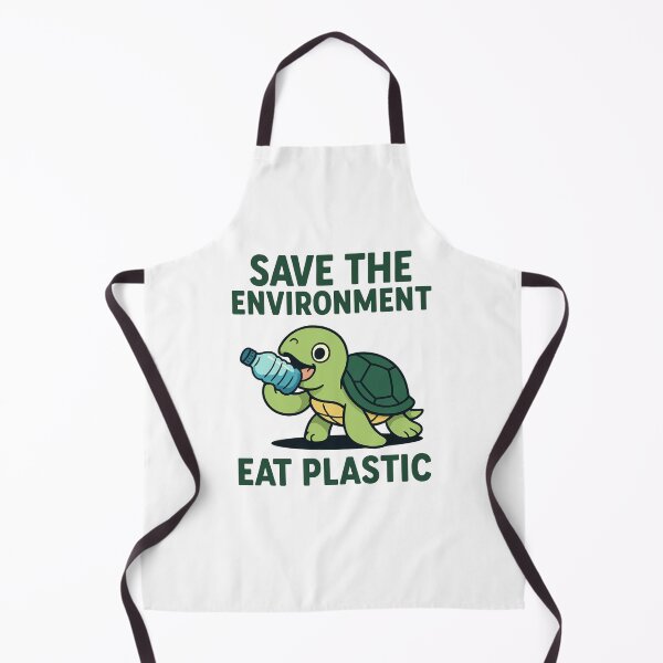 Item preview, Save the Environment Eat Plastic – Funny Turtle Dark Humor Design designed and sold by SlomianyPisarz.