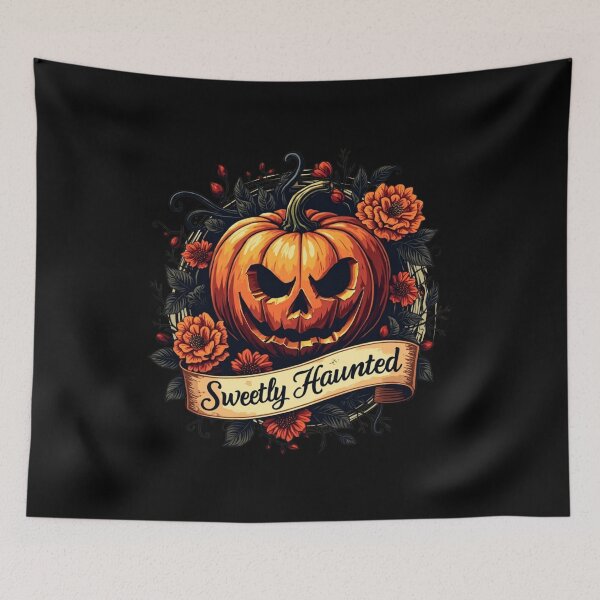 Item preview, Sweetly Haunted Pumpkin Halloween designed and sold by MasCorner.