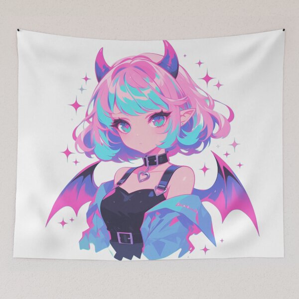 Item preview, pink goth demon designed and sold by CursedbyLilith.