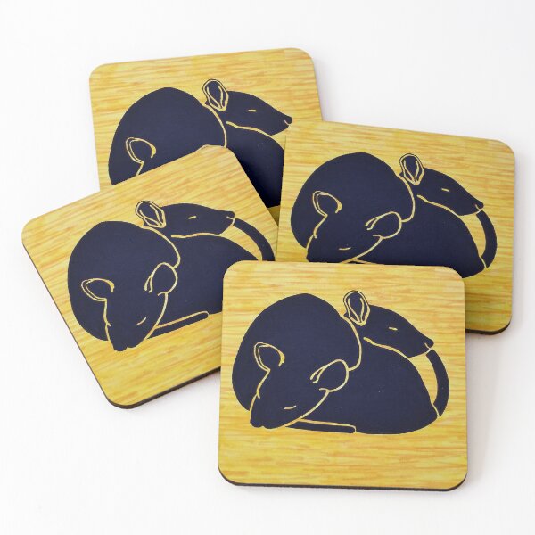 Item preview, Silhouetted Rats on Yellow designed and sold by CinnaStudios.