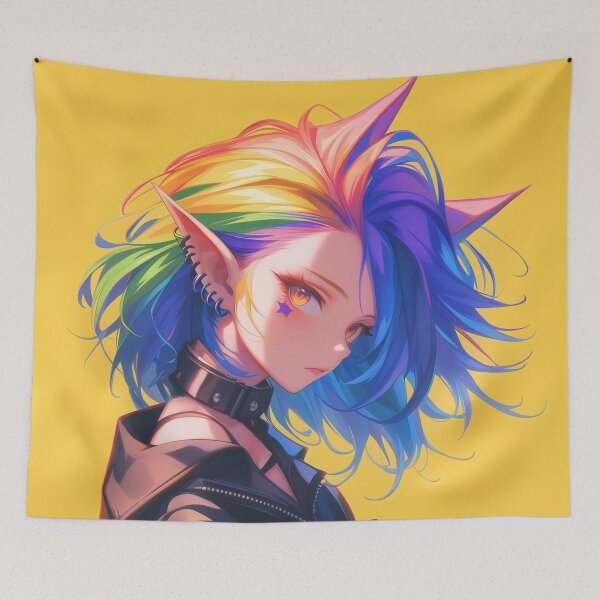 Item preview, rainbow cat girl designed and sold by CursedbyLilith.