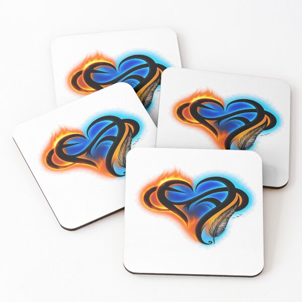 Item preview, Infinity Heart – Flame and Ice Blue Tribal Artwork designed and sold by OOriginalOne.