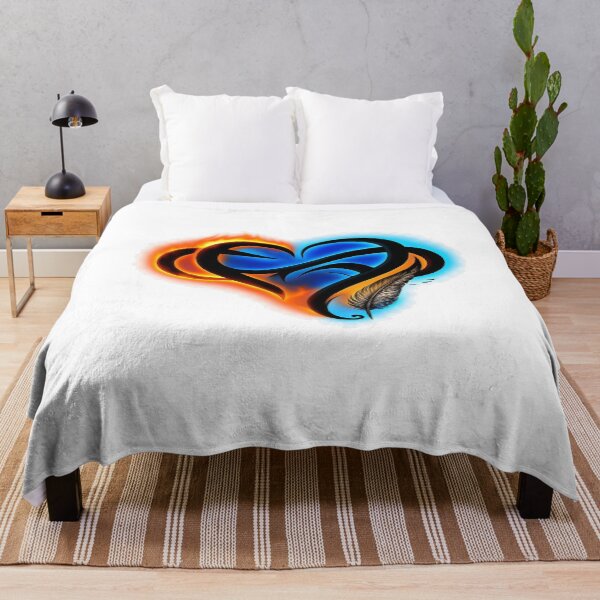 Item preview, Infinity Heart – Flame and Ice Blue Tribal Artwork designed and sold by OOriginalOne.