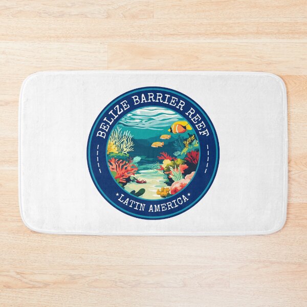 Item preview, Belize Barrier Reef in Latin America, Vintage Travel Art Circle Emblem designed and sold by MaateoDesign.