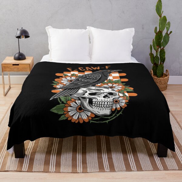 Item preview, Crow on Skull – Funny Dark Floral Halloween Design designed and sold by SkulfloraOddit.