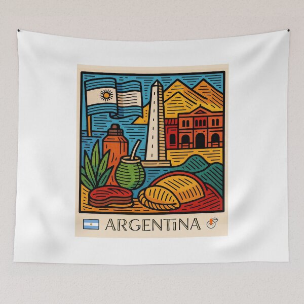 Item preview, Argentina Iconscape: A Cultural Collage of Heritage and Flavor designed and sold by ForeverPrintsOK.