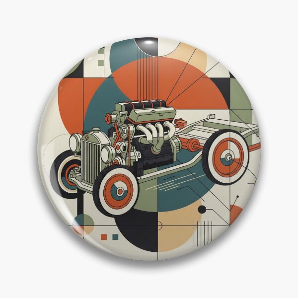 Item preview, Hot Rod Style | Vintage Car Illustration with Geometric Art | American Classic designed and sold by Pop Garage.