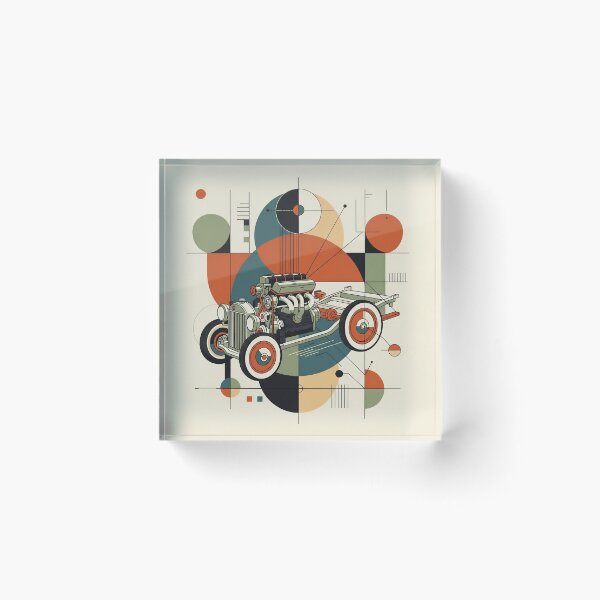 Item preview, Hot Rod Style | Vintage Car Illustration with Geometric Art | American Classic designed and sold by Pop Garage.