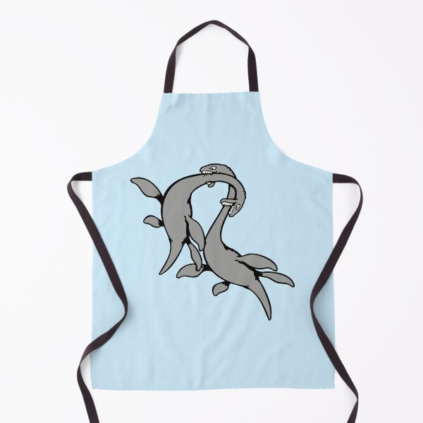 Item preview, 2 Plesiosaur Dinosaur Dino Fighting Biting Enemies Attack designed and sold by shirt-o-mat.