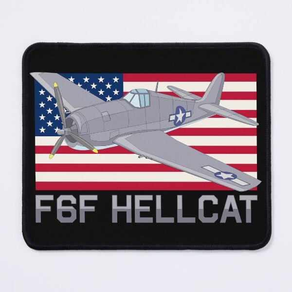Item preview, F6F Hellcat WW2 American Plane Patriotic USA Flag designed and sold by MilitaryMart.