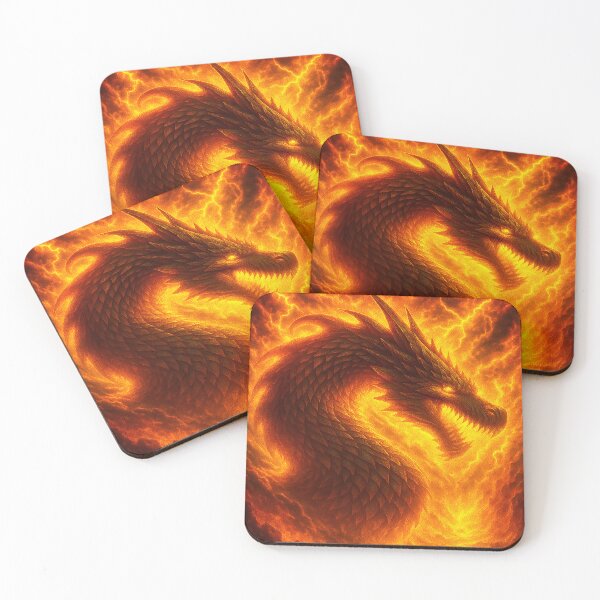 Item preview, Luminous Storm Dragon – Fiery Mythical Beast in Flames designed and sold by Mytology Monsters.