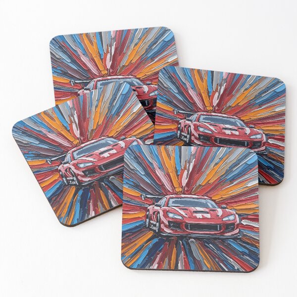 Item preview, Red Sports Car | Modern Textured Painting | Abstract Automotive Art designed and sold by Pop Garage.