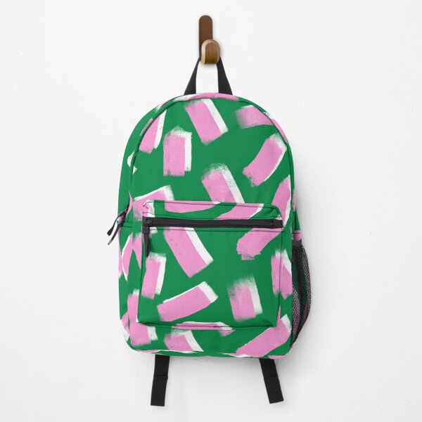 Item preview, Abstract Brush Stroke Pattern Pink on Green designed and sold by OneThreeSix.