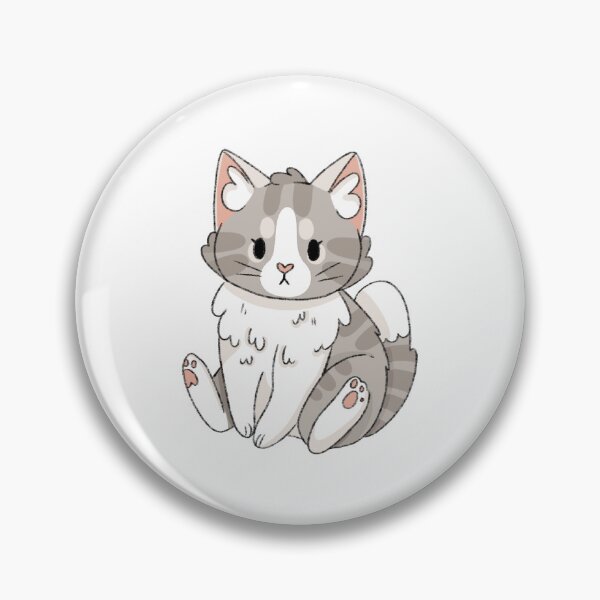 Item preview, Grey Tabby and White Cat Kawaii Illustration  designed and sold by casserolepets.