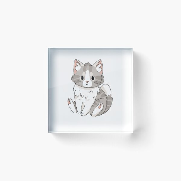 Item preview, Grey Tabby and White Cat Kawaii Illustration  designed and sold by casserolepets.