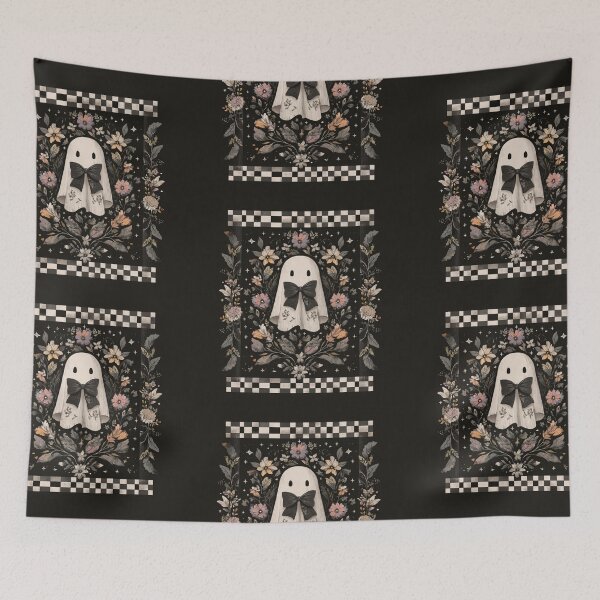 Item preview, Ghost with checker board and flowers designed and sold by MendaciousMina.