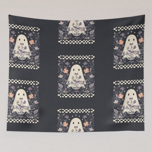 Item preview, Ghost with checker board and flowers designed and sold by MendaciousMina.
