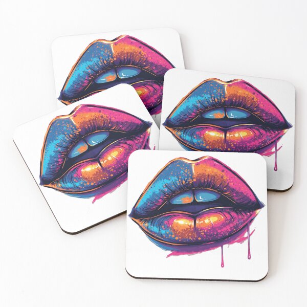 Item preview, Neon Pop Art Lips – Colorful Street Art Design by NegarTv Designs designed and sold by NegarTv Designs.
