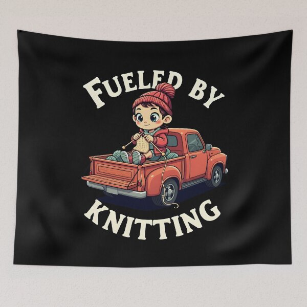 Item preview, Fueled by Knitting Funny Yarn Craft Design designed and sold by MimsTees.